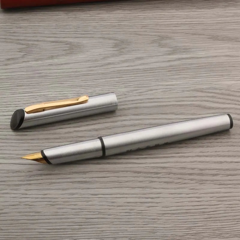 HERO 66 Fountain Pen Stainless steel  Ink Pens Retro finance Converter Filler Business Office School Supplies Golden